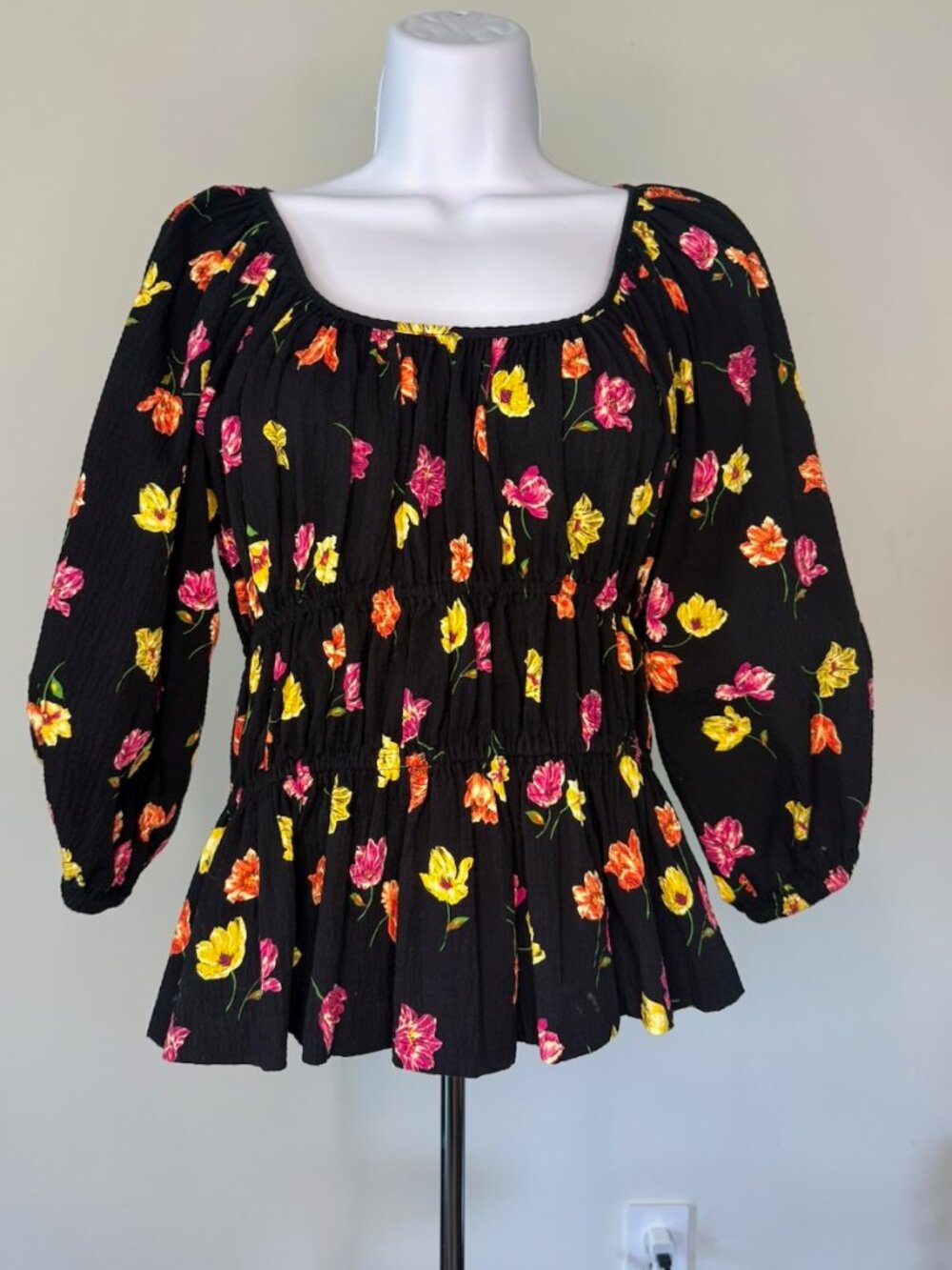 Kate Spade Floral Peplum Top Small